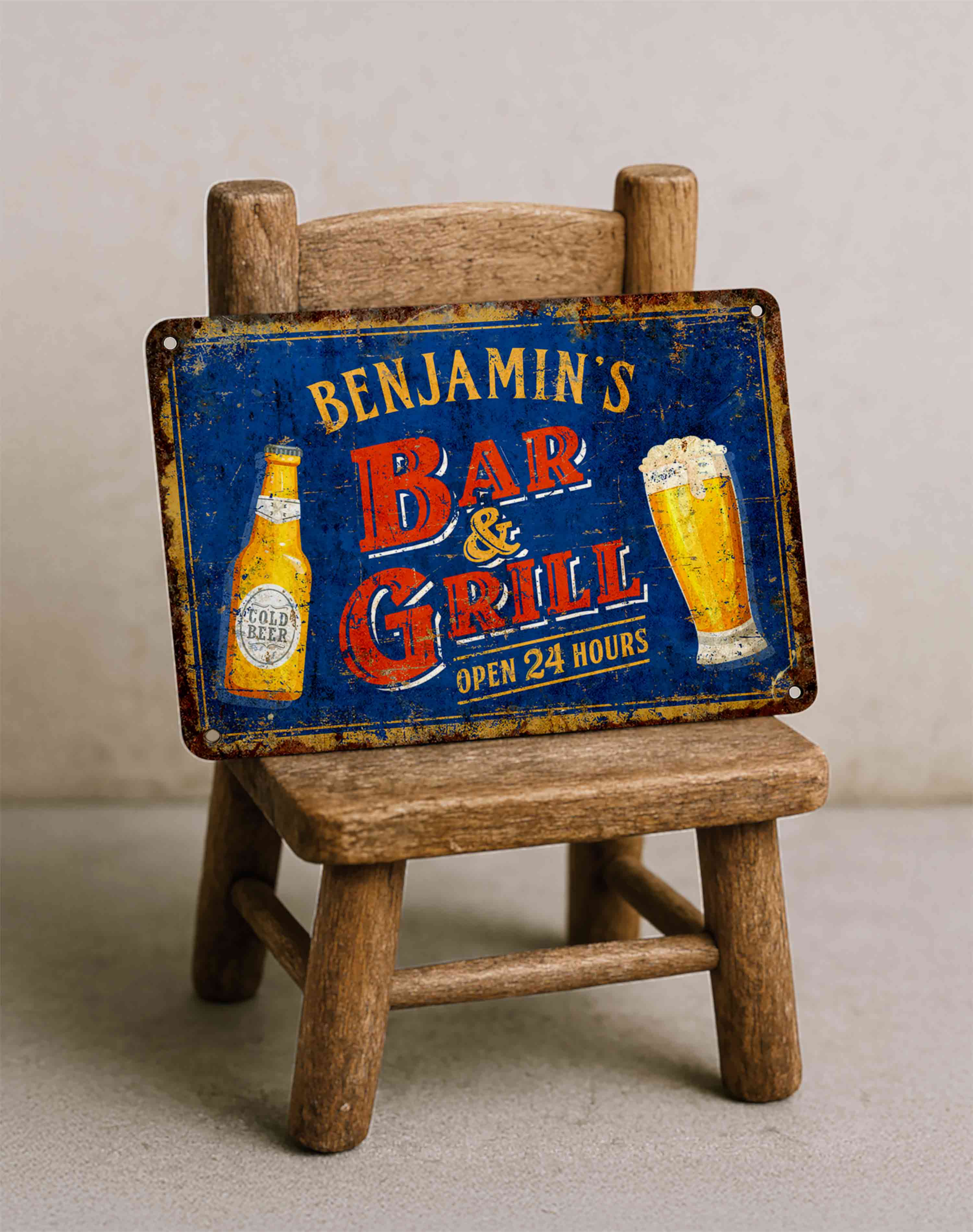 Custom Pub & Grill Aluminum Sign – Weatherproof Wall Art