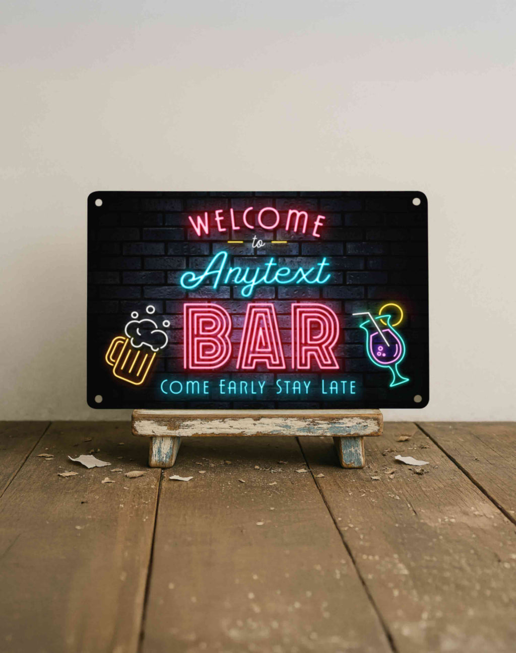Custom Neon Effect Bar Sign – Home Pub Decoration