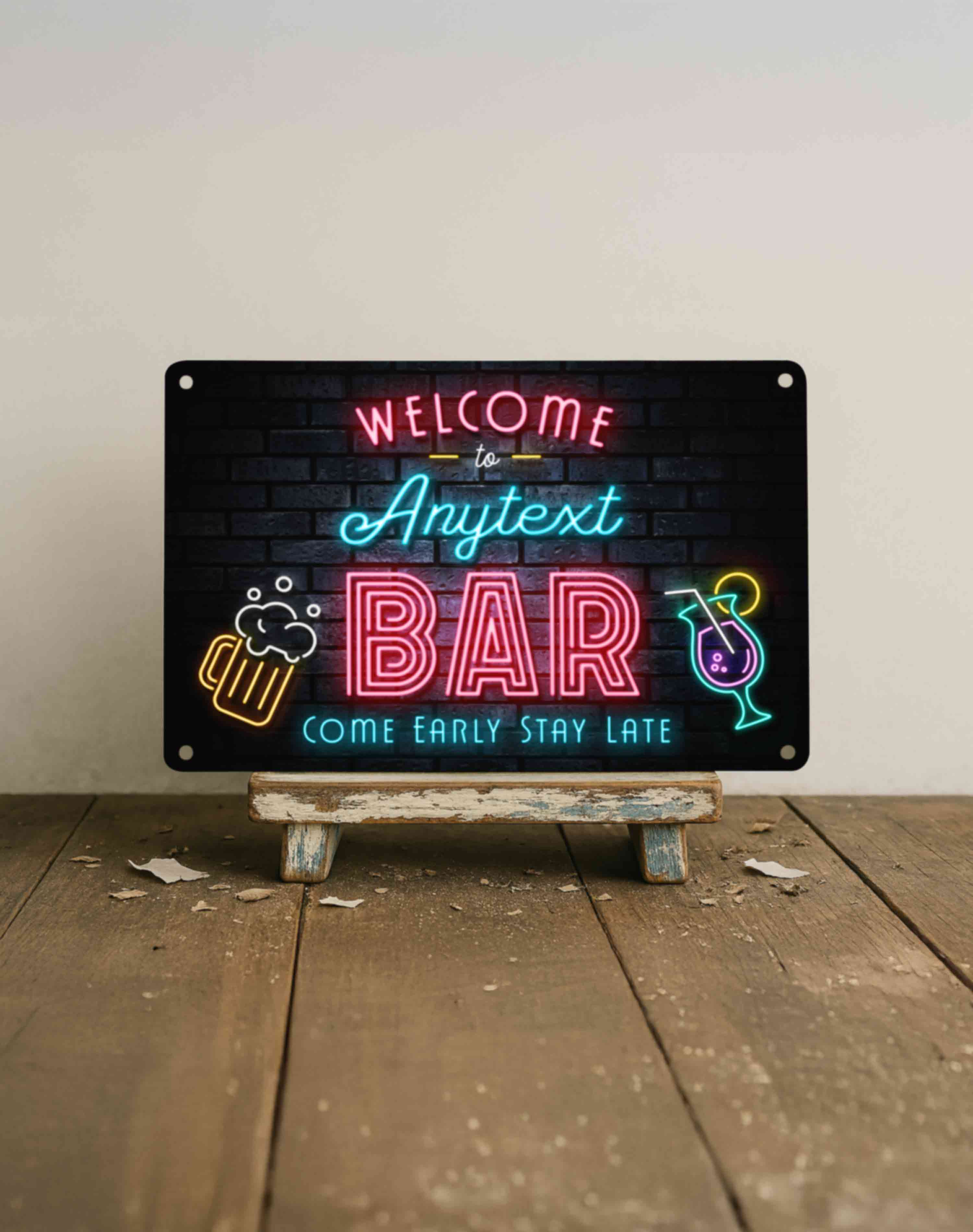 Custom Neon Effect Bar Sign – Home Pub Decoration