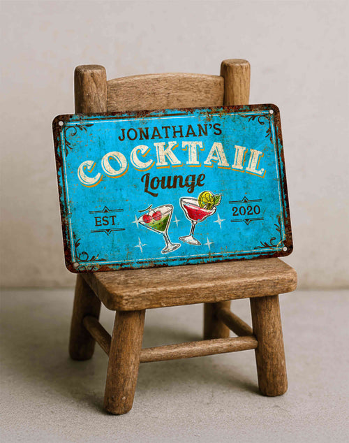 Custom Home Bar Aluminum Sign – Rustic Style