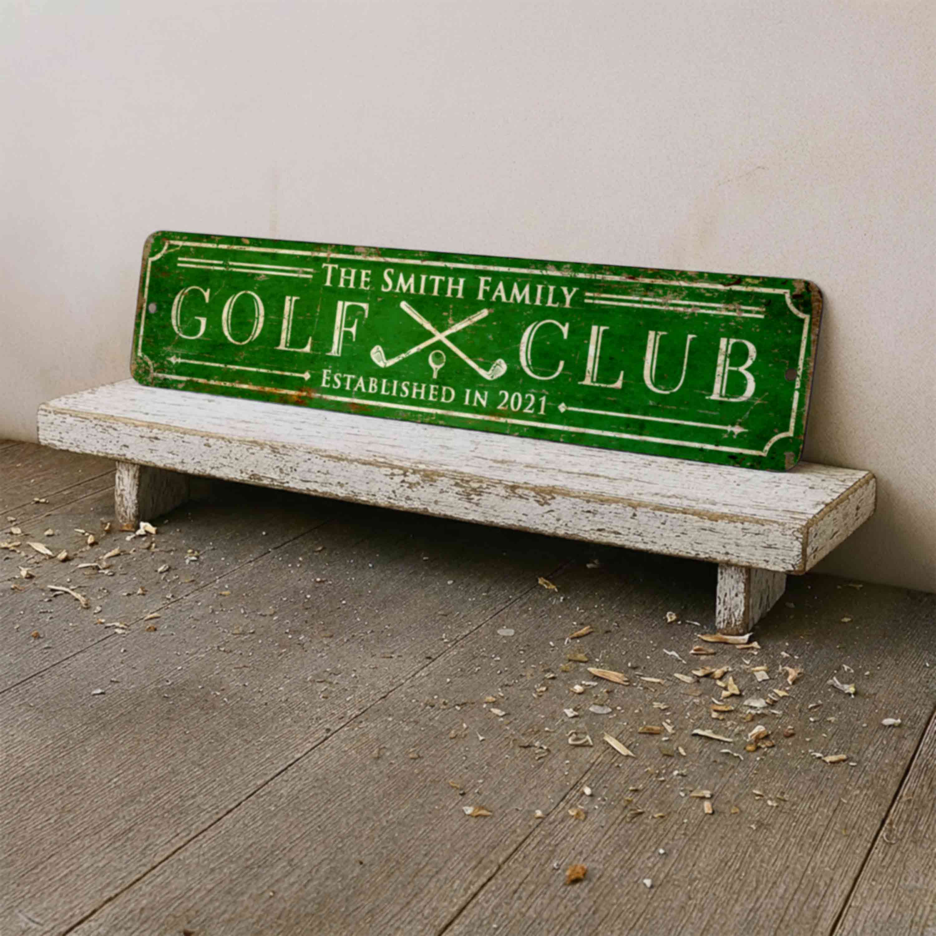 Personalized Golf Club Metal Sign – Rustic Plaque