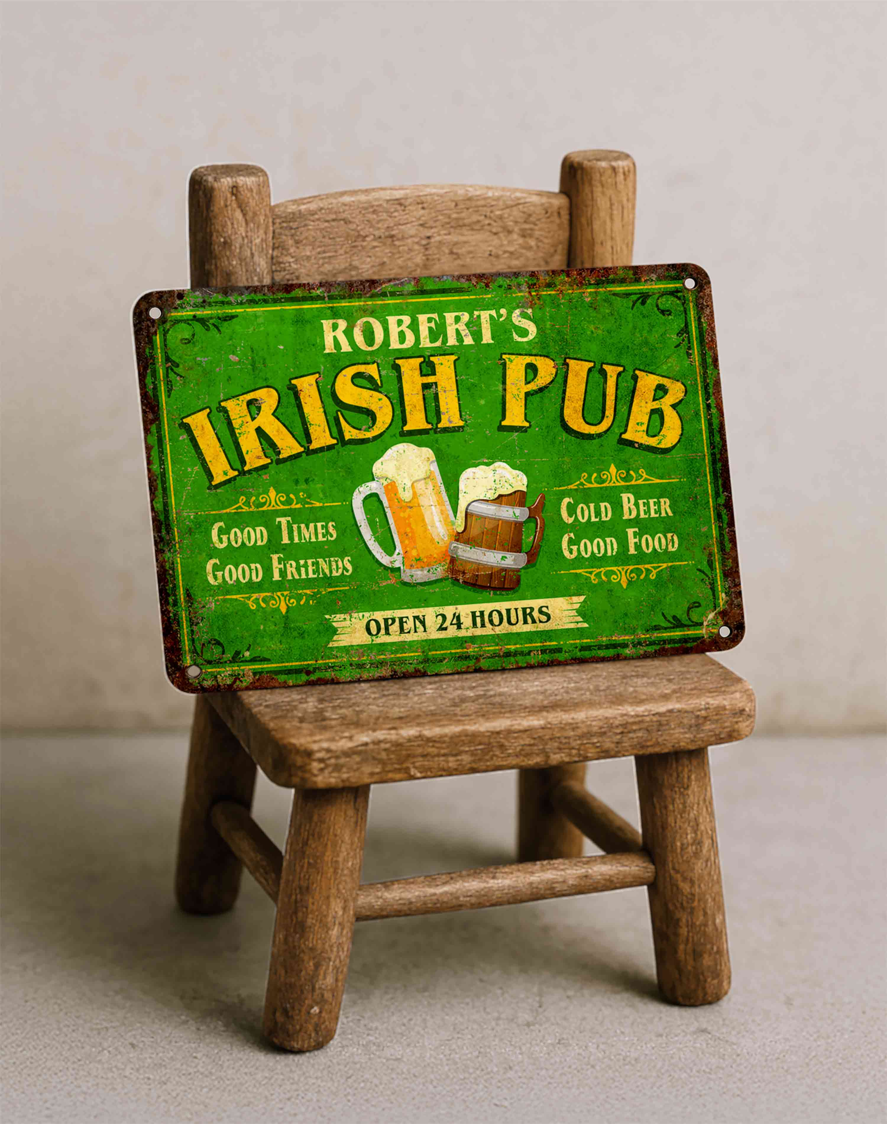 Personalized Irish Pub Metal Sign – Rustic Custom Bar Wall Décor