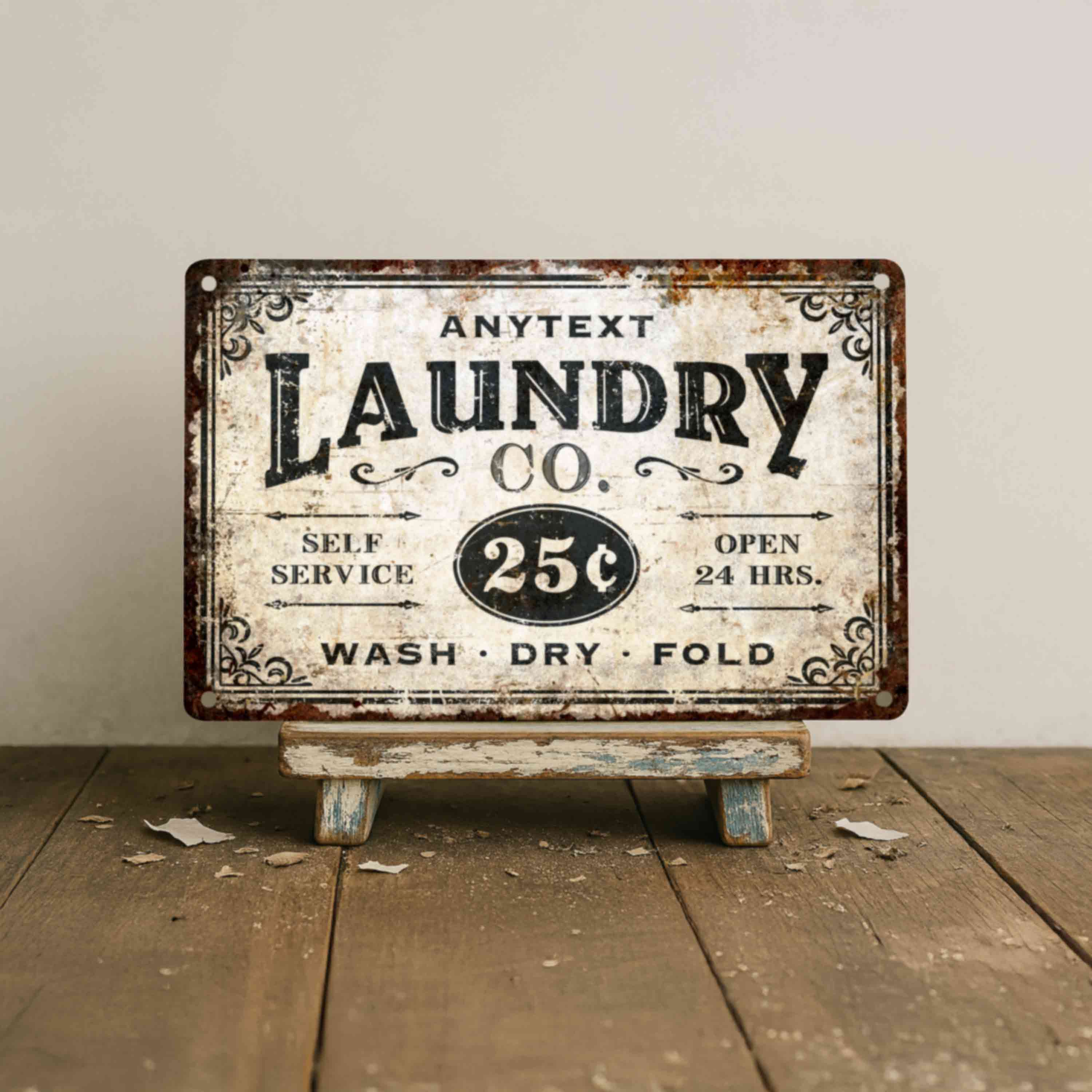 Rustic Laundry Room Metal Sign – Vintage Farmhouse Décor