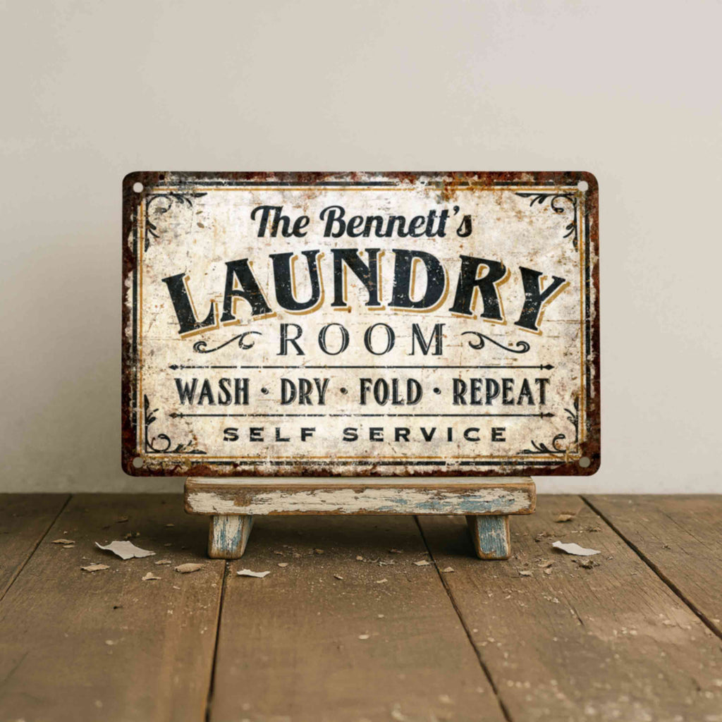 Custom Laundry Room Metal Sign – Rustic Farmhouse Décor