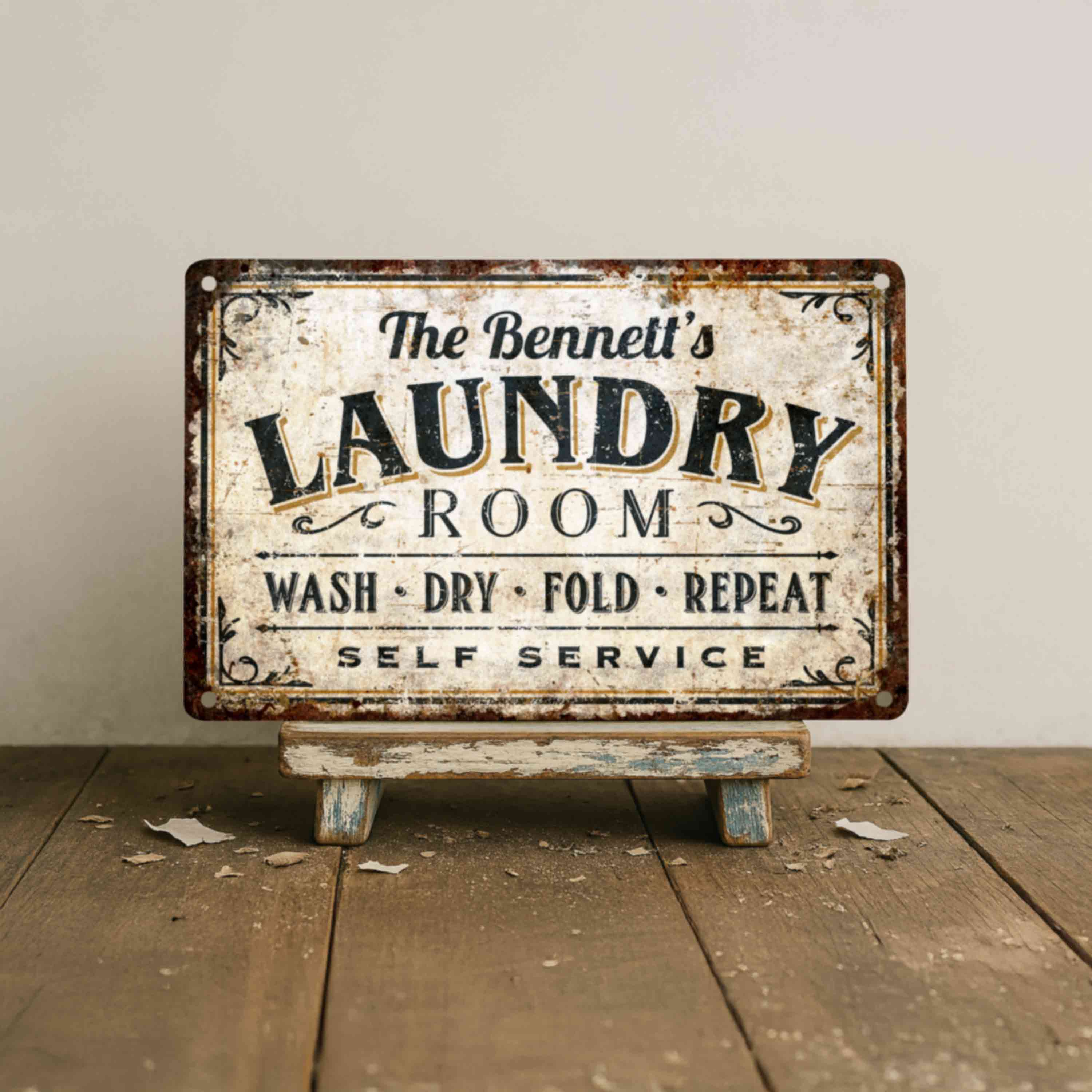 Custom Laundry Room Metal Sign – Rustic Farmhouse Décor