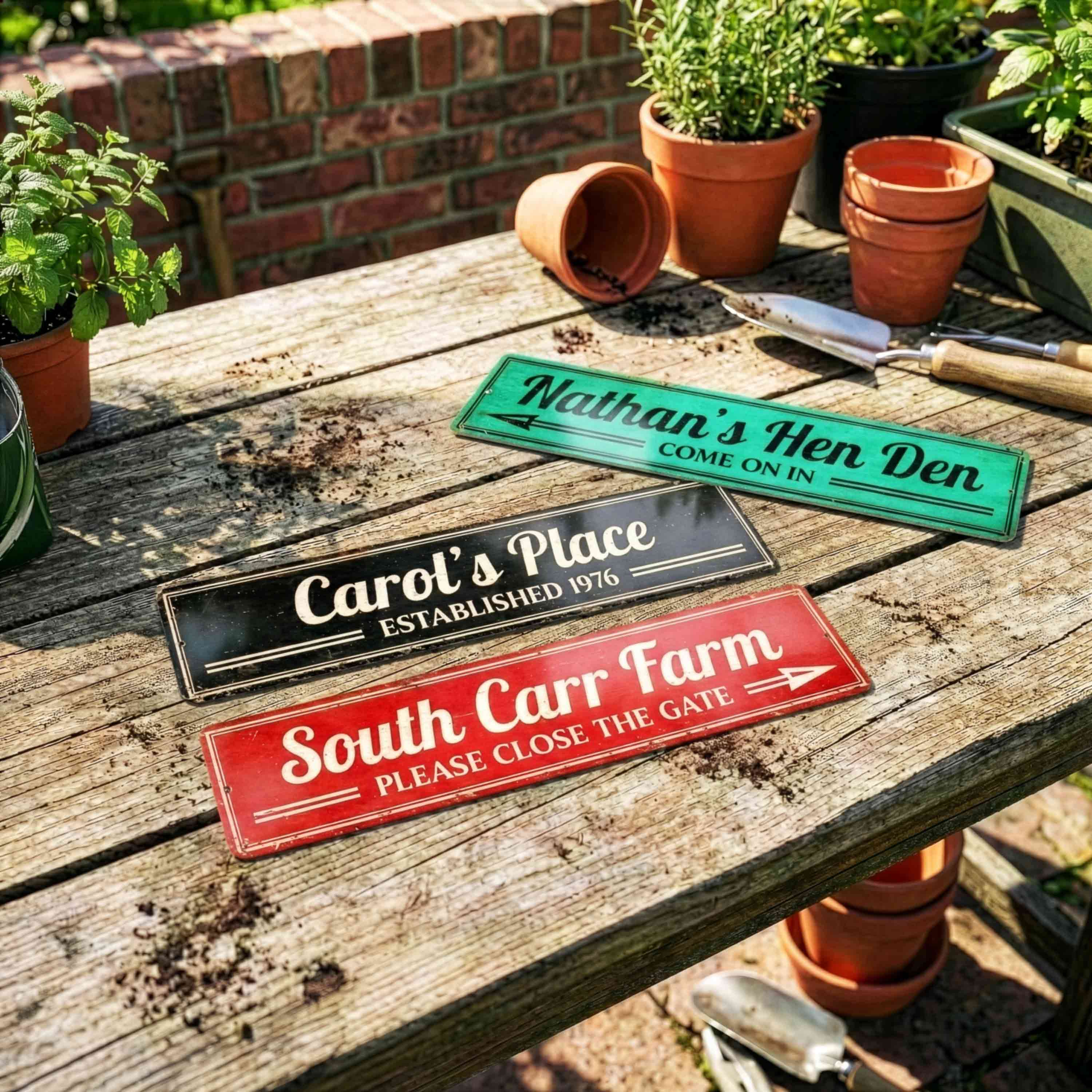 Personalized Directional Arrow Metal Sign