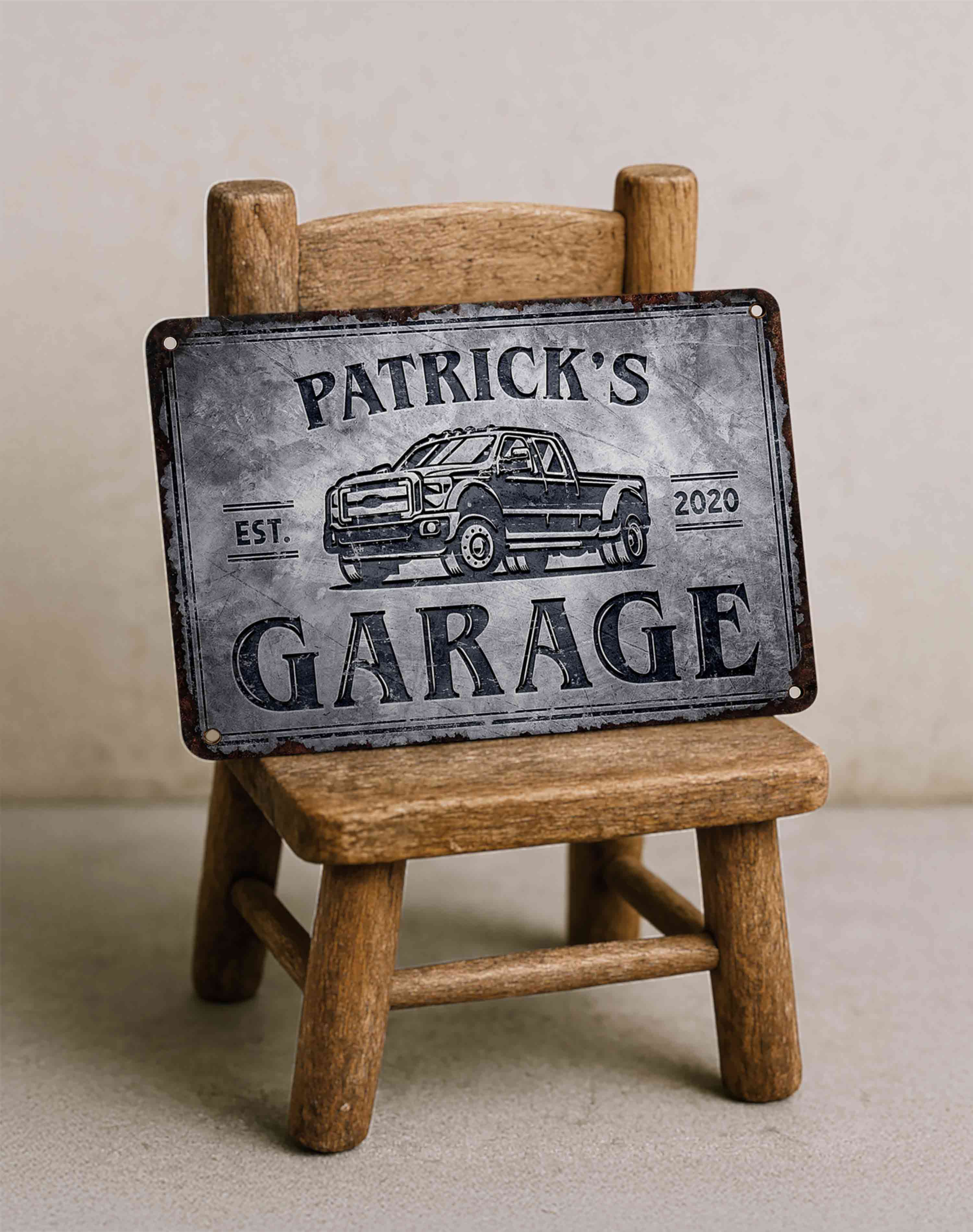 Custom 4x4 Garage Metal Sign – Personalized Waterproof Man Cave Wall Décor Husband Gift
