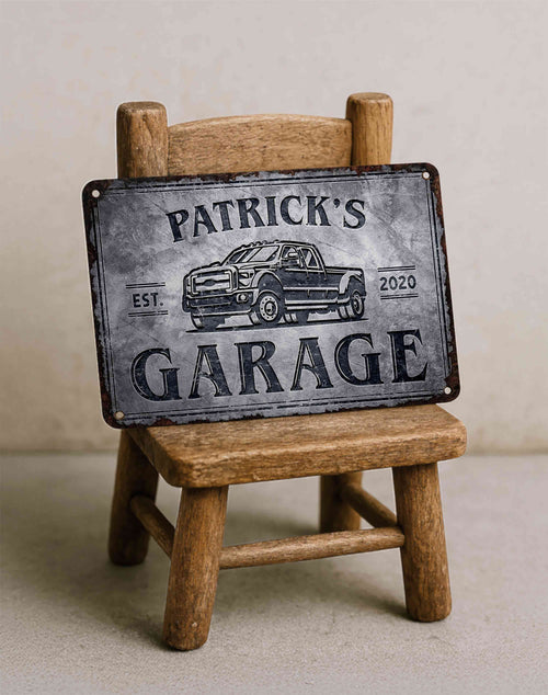 Custom 4x4 Garage Metal Sign – Personalized Waterproof Man Cave Wall Décor Husband Gift