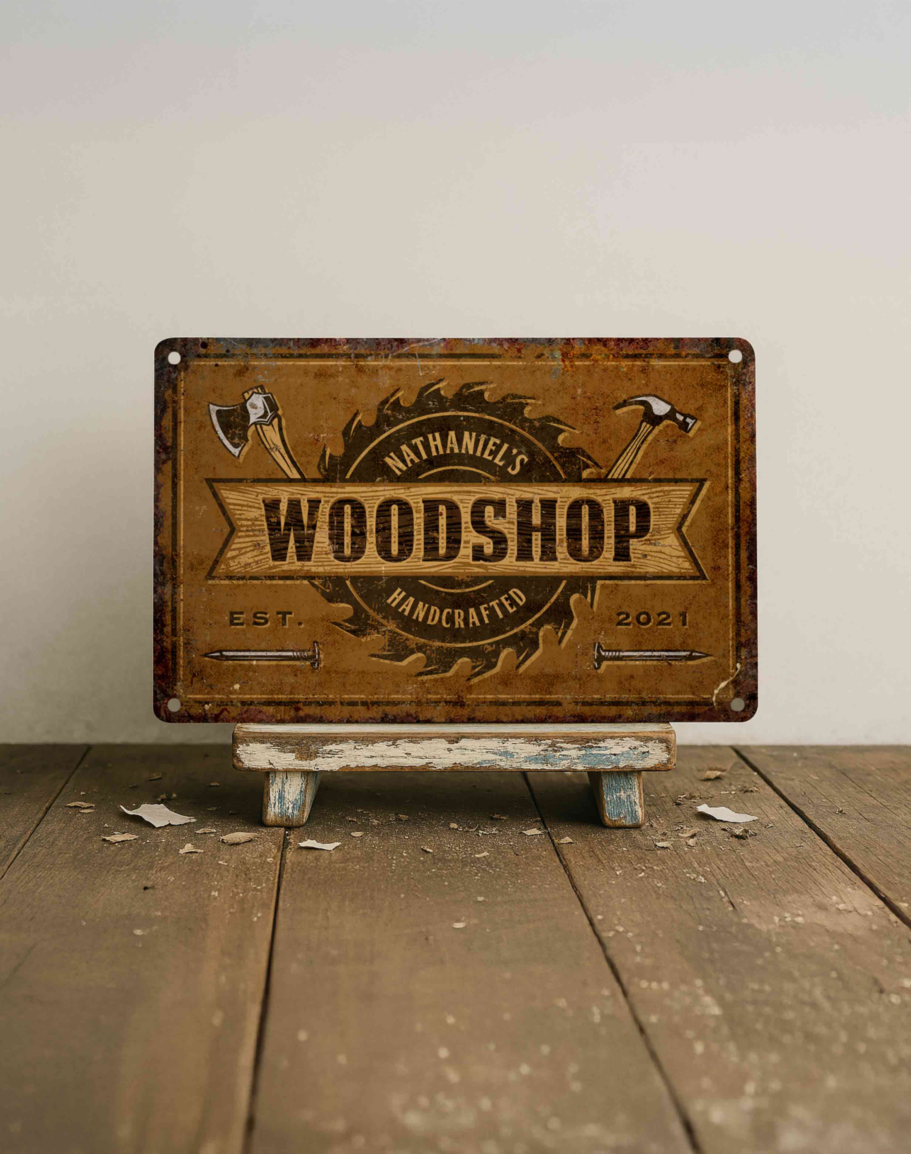 Custom Workshop Aluminum Plaque Décor