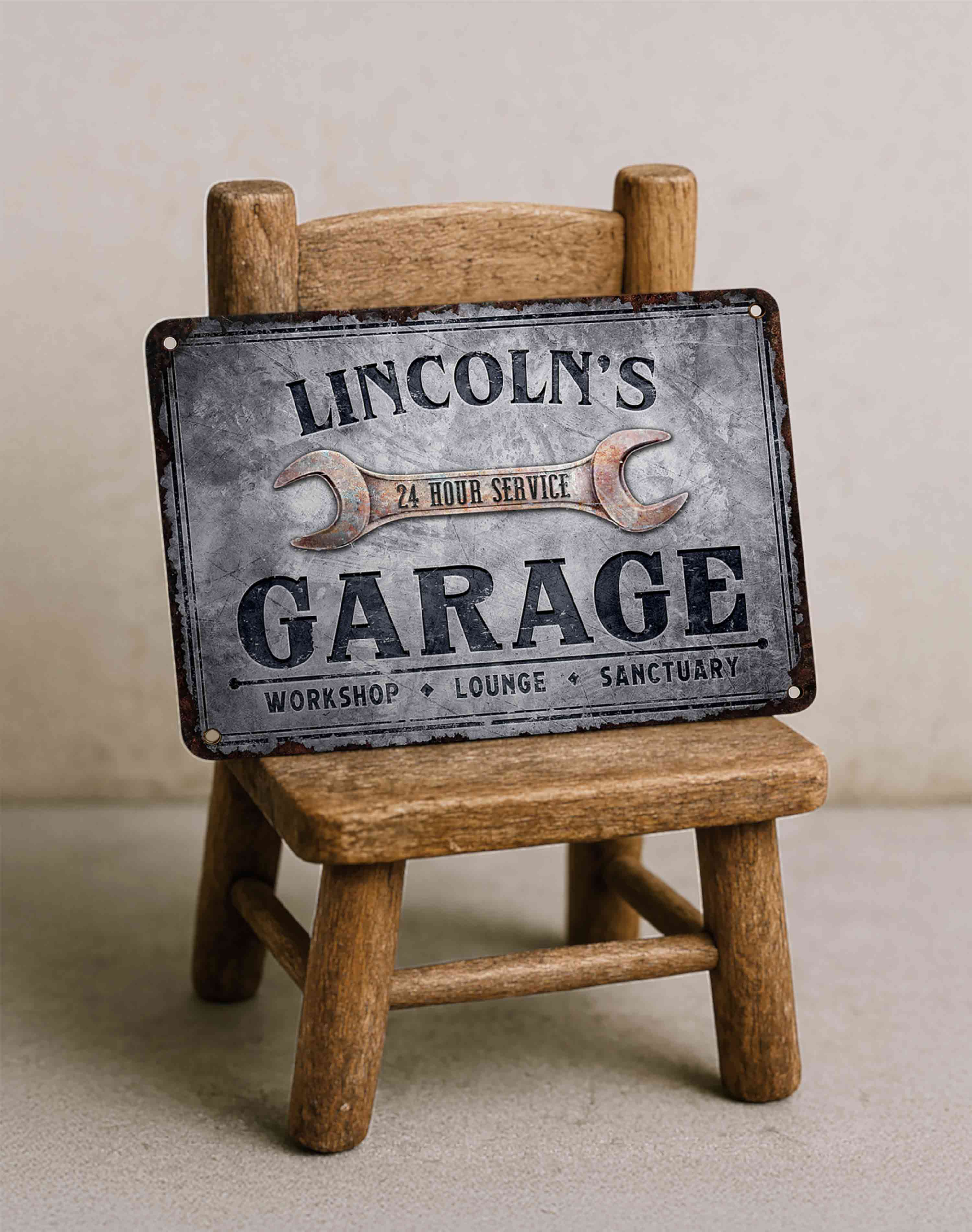 Vintage Workshop Wall Décor – Aluminum Garage Sign