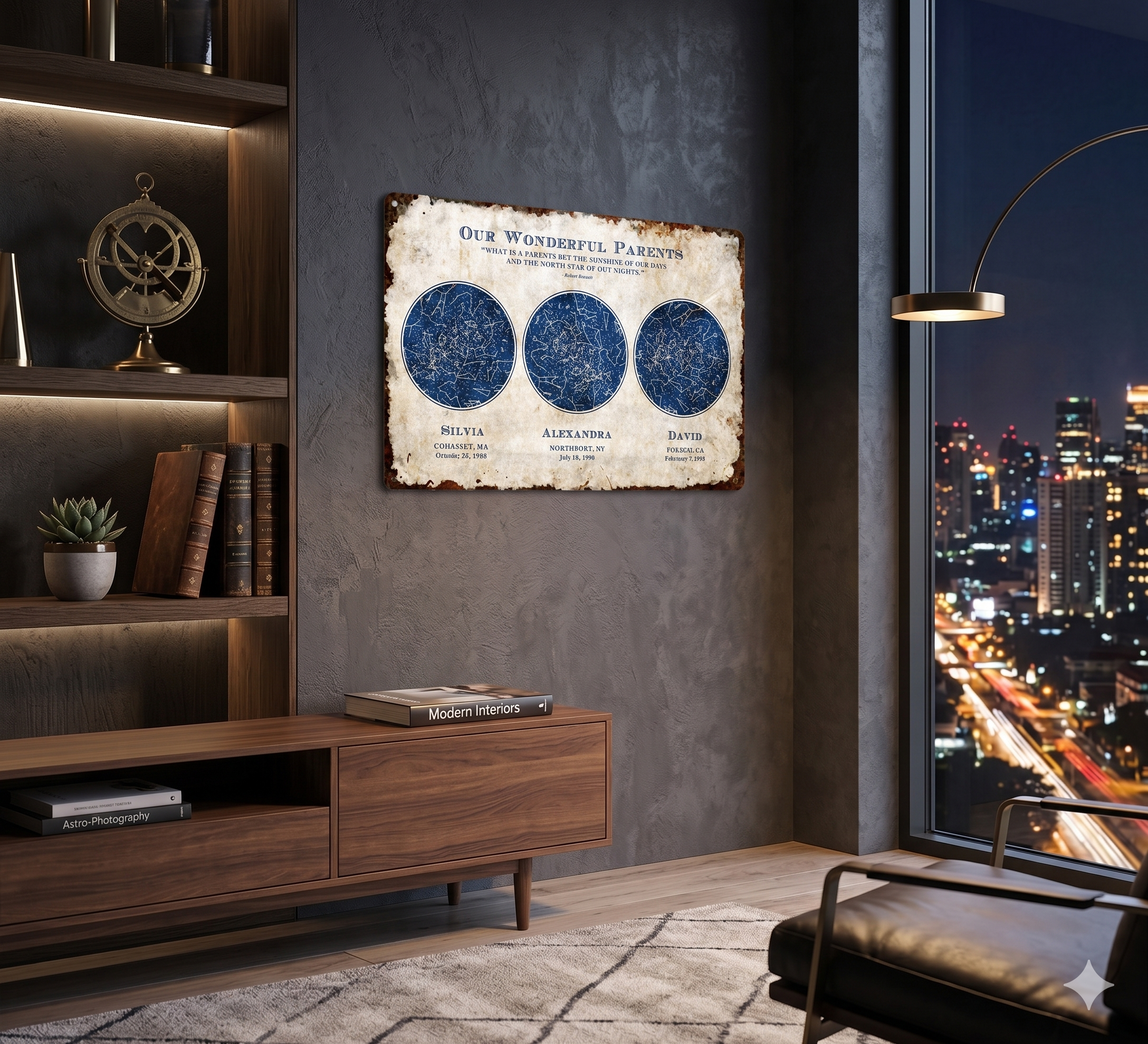 Romantic Celestial Décor – Personalized Star Map Sign