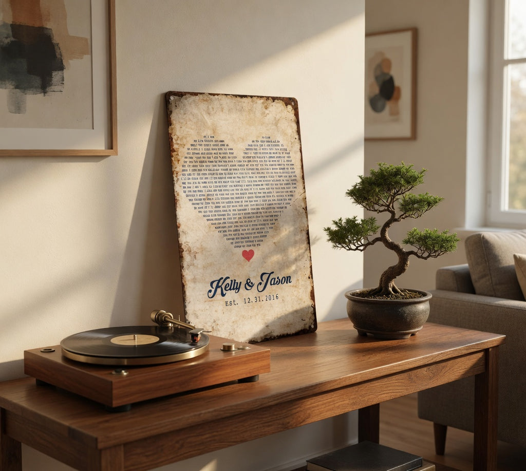 Custom Metal Sign of Love Song Lyrics, Personalized Wedding Decor Anniversary Gift
