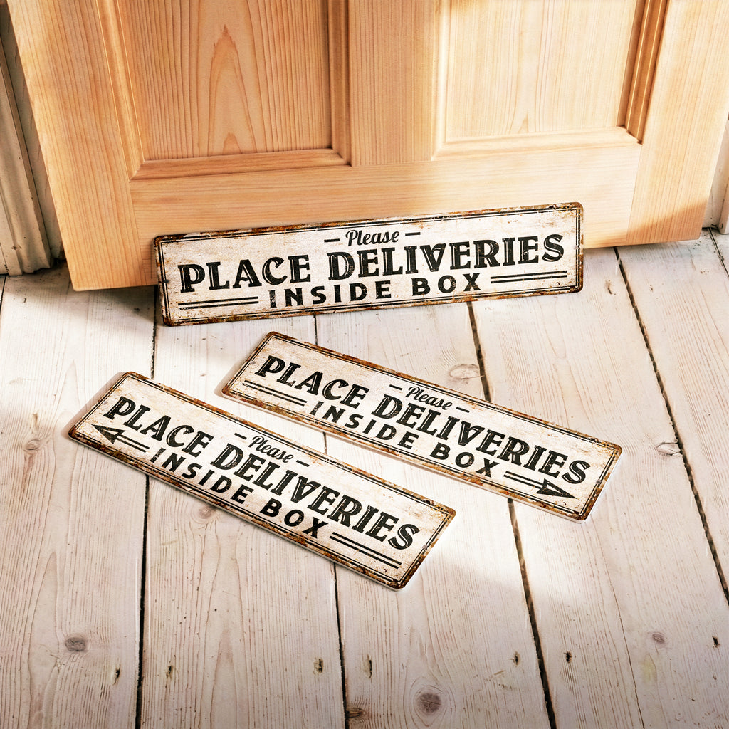 Weather-Resistant Package Drop-Off Sign for Porch or Entrywa卜