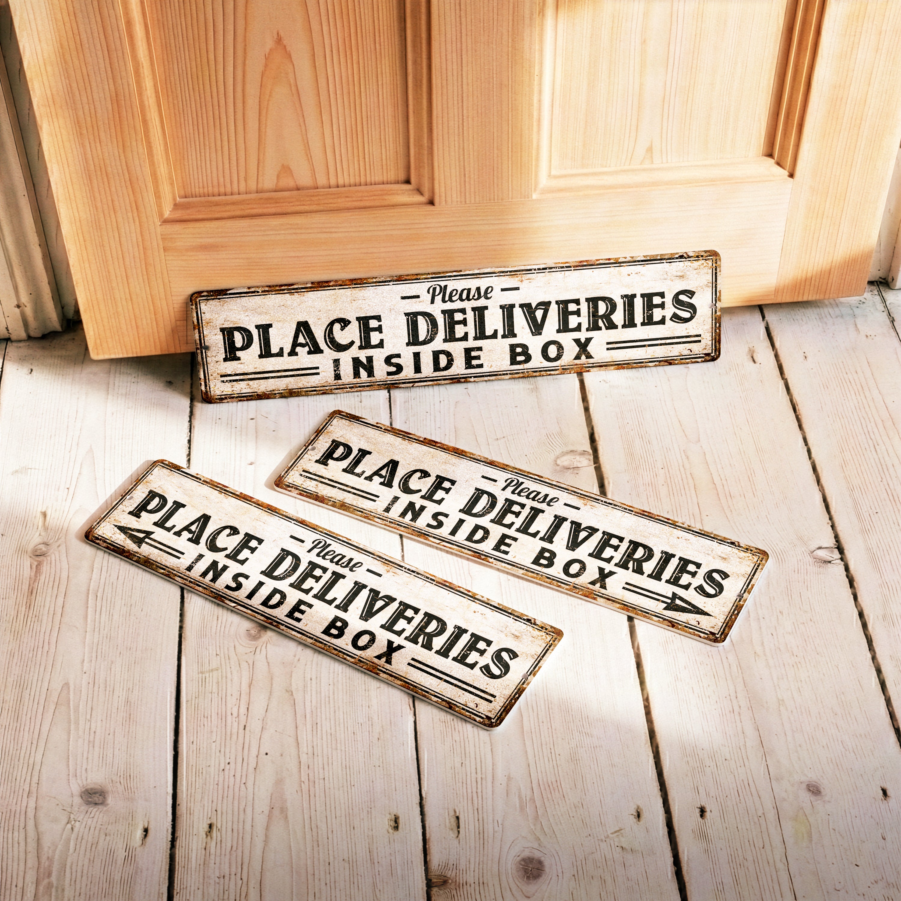 Weather-Resistant Package Drop-Off Sign for Porch or Entrywa卜