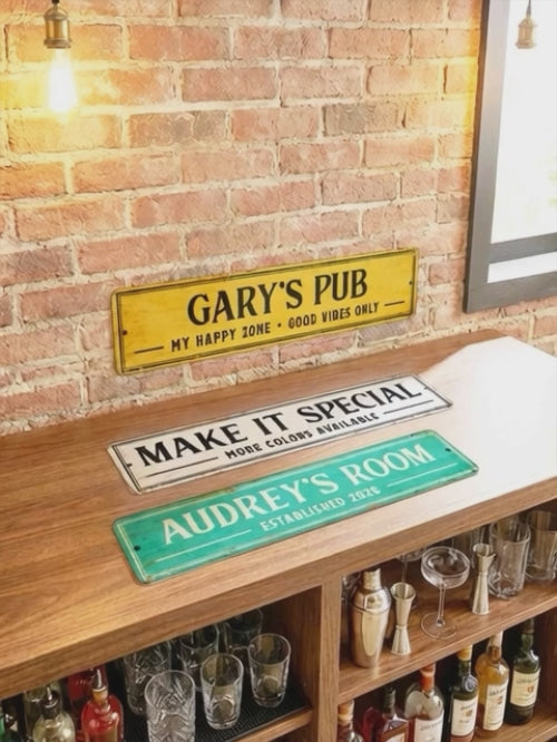 Vintage Style Aluminum Wall Plaque – Customizable Décor