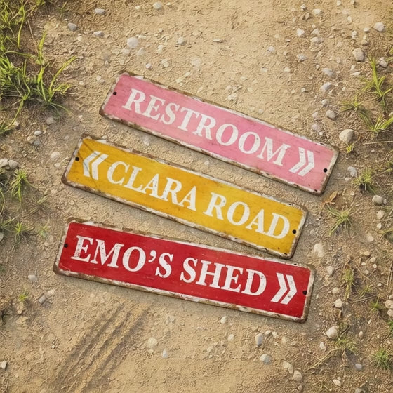 Rustic Custom Aluminum Street Sign for Home & Office