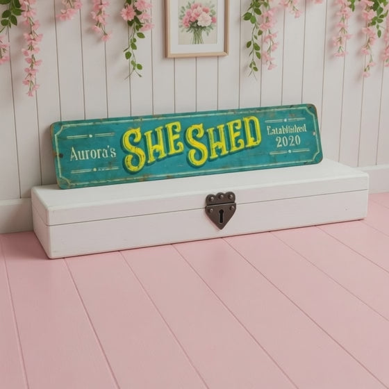 Personalized Aluminum Shed Sign – Vintage Outdoor Décor