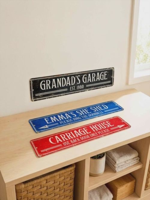 Personalized Metal Sign, Custom Text Sign, 12 Color Optional