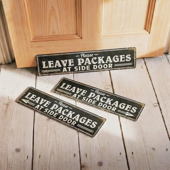 Rustic Aluminum Delivery Instruction Plaque – Personalized Text