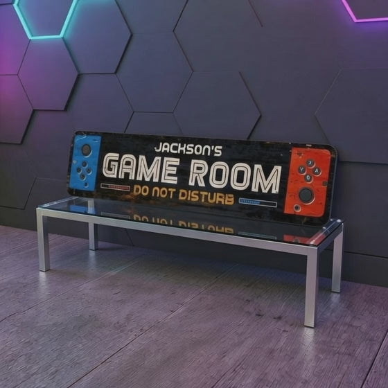 Personalized Game Room Metal Sign – Rustic Custom Wall Plaque