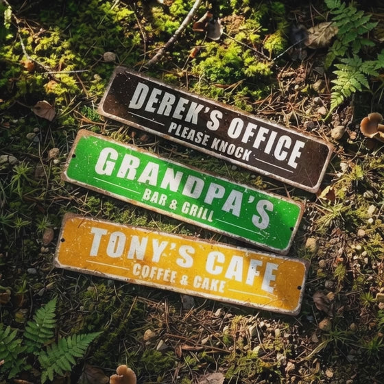 Custom Aluminum Garage Plaque with Rustic Texture
