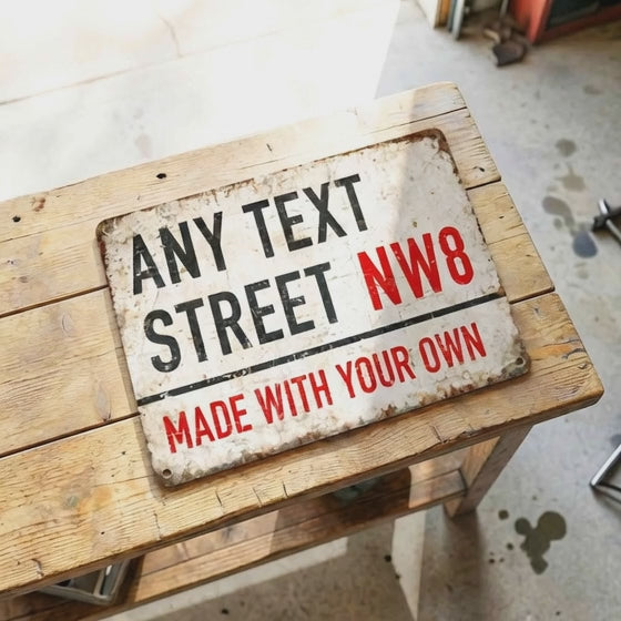Custom Aluminum Street Plaque for Garden or Bar