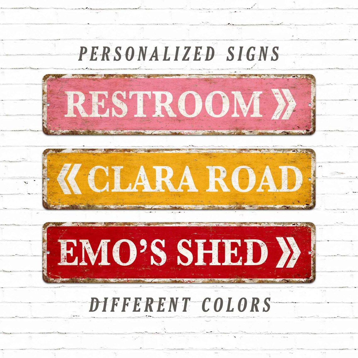 Vintage Arrow Plaque – Event Directional Wall Art