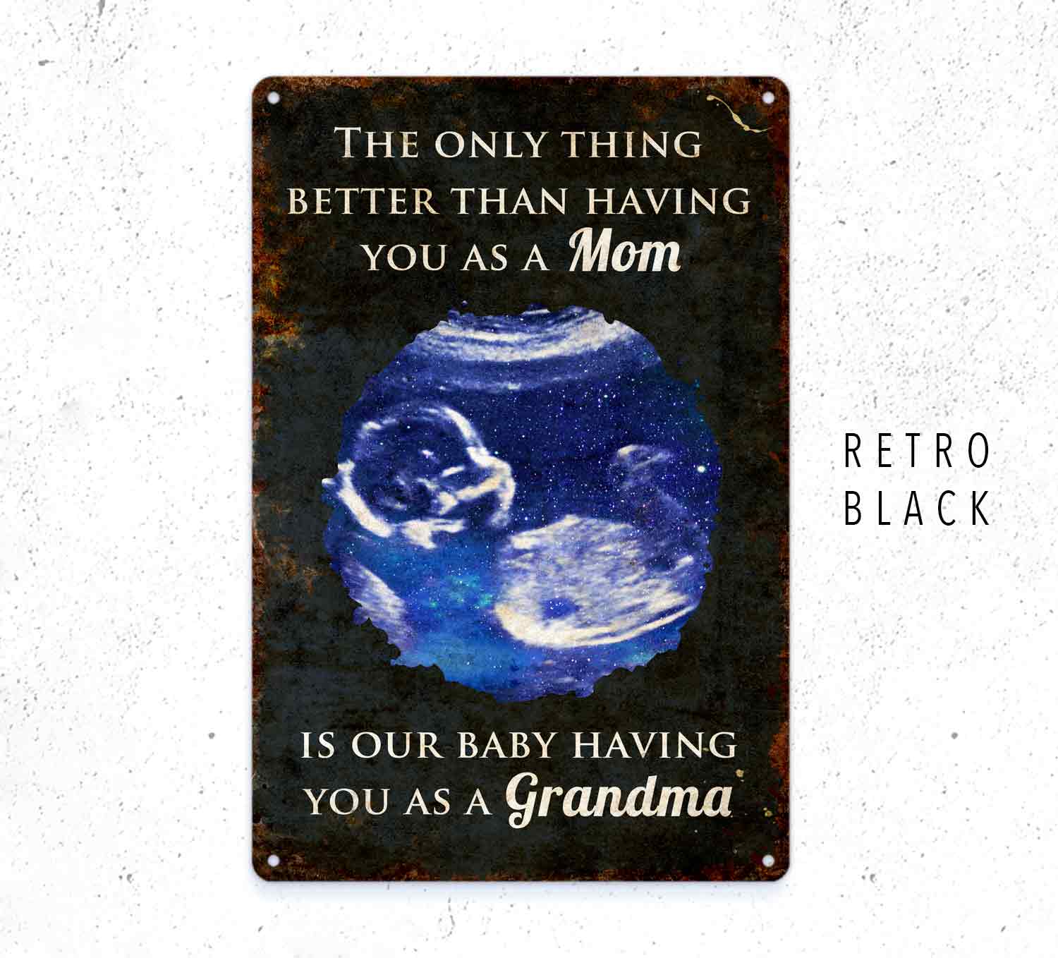 Custom Baby Scan Metal Sign – Personalized Pregnancy Ultrasound Keepsake Gift Grandma Gift