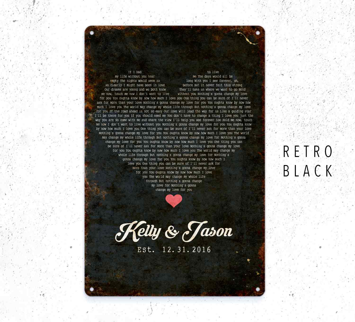 Custom Metal Sign of Love Song Lyrics, Personalized Wedding Decor Anniversary Gift