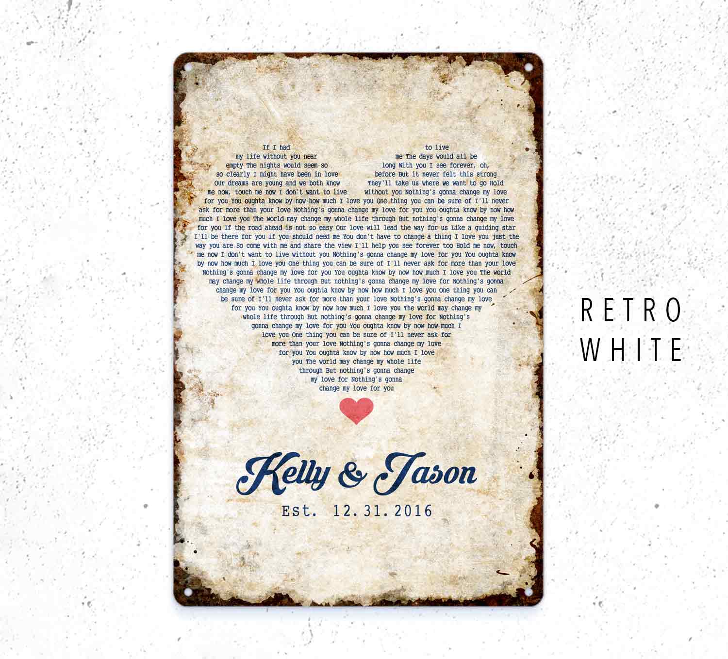 Custom Metal Sign of Love Song Lyrics, Personalized Wedding Decor Anniversary Gift
