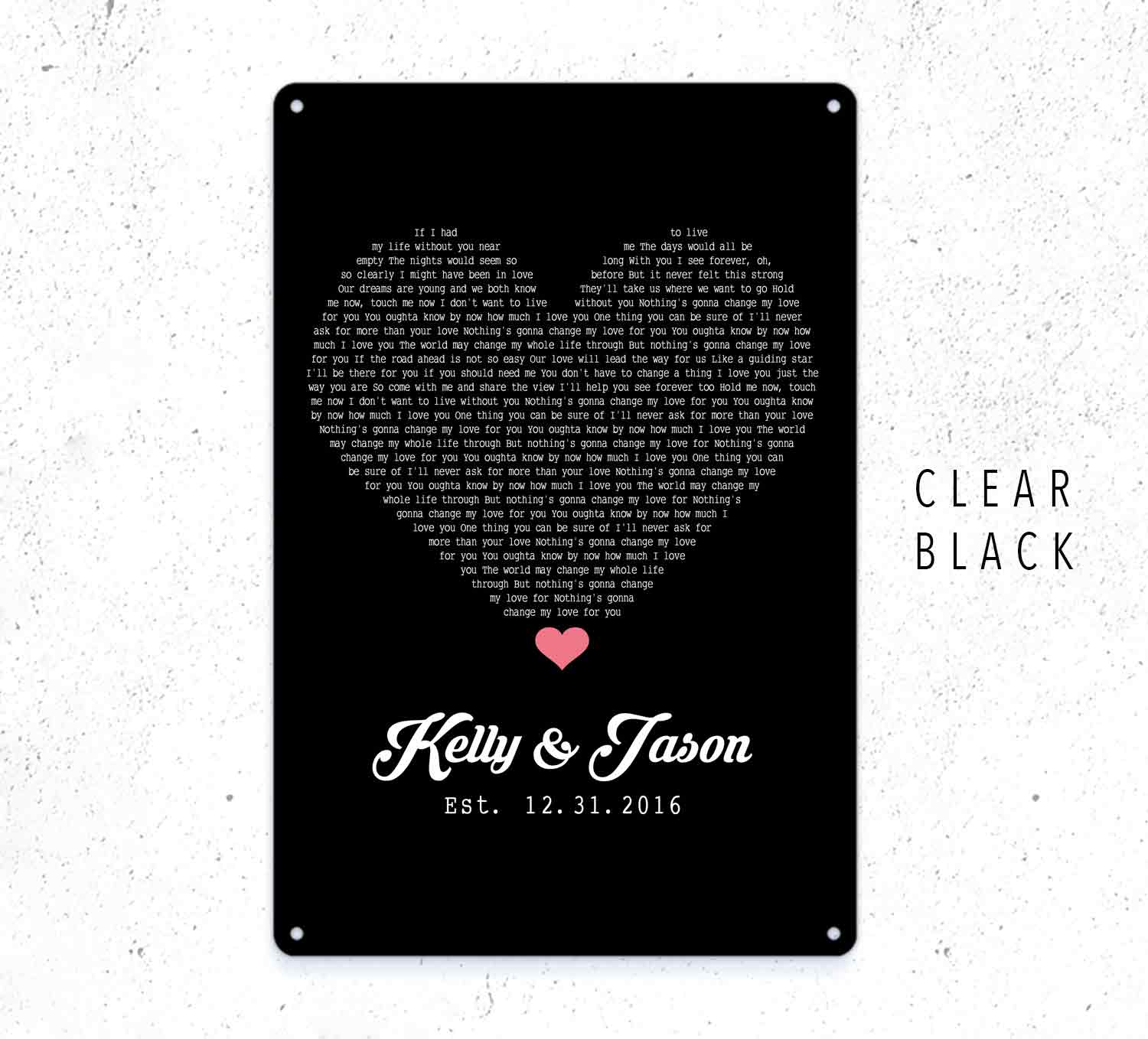 Custom Metal Sign of Love Song Lyrics, Personalized Wedding Decor Anniversary Gift