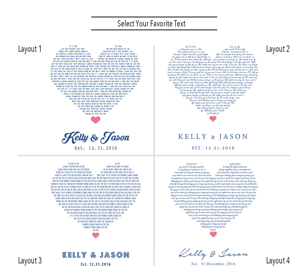 Custom Metal Sign of Love Song Lyrics, Personalized Wedding Decor Anniversary Gift