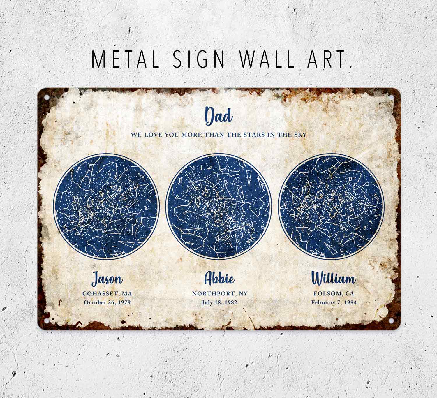 Anniversary Star Map Wall Art – Aluminum Metal Plaque