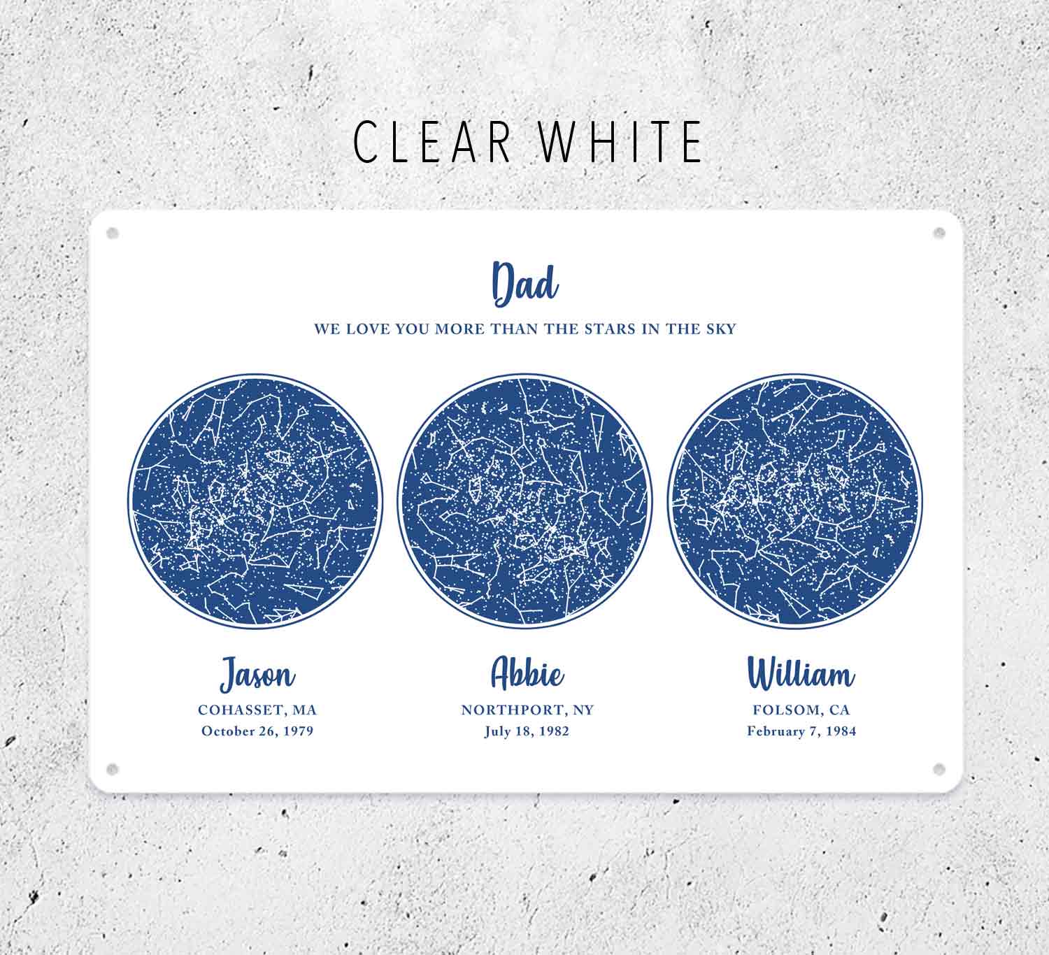 Personalized Night Sky Metal Sign – Custom Star Map Wall Decor Father Gift