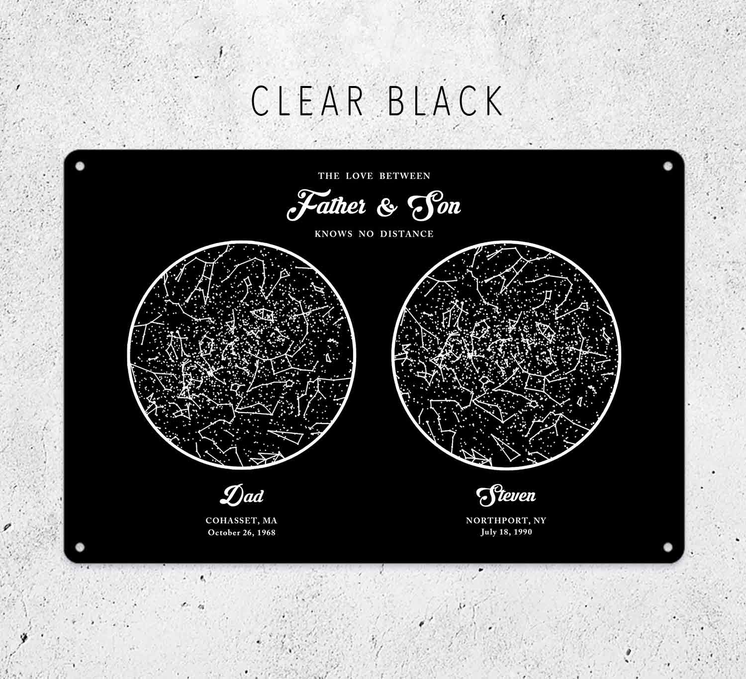 Custom Night Sky Star Map Metal Sign – Personalized Living Room Wall Decor Dad Birthday Gift