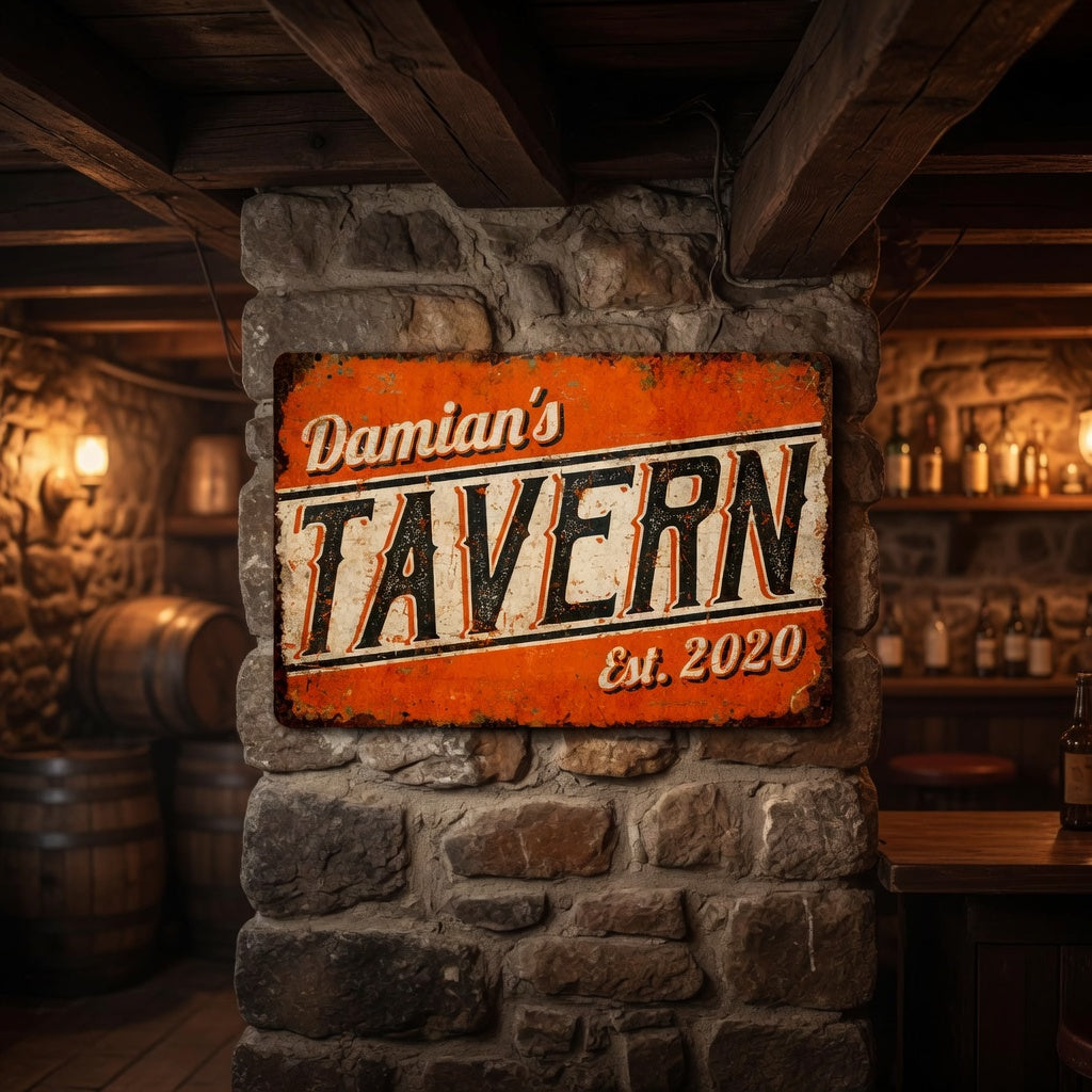 Personalized Metal Tavern Sign – Custom Rustic Bar Wall Décor