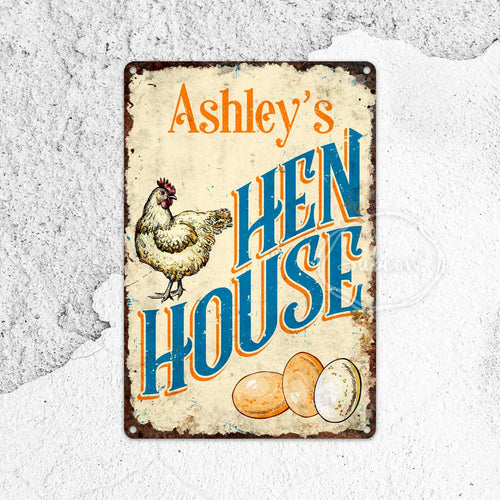 Hen House Sign, Farmhouse Decor, Metal Sign, Rustic Home Decor, Personalised Gifts