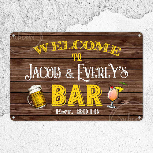 Bar Metal Sign, Welcome Sign, Pub, Lounge, Kitchen, Home Decor