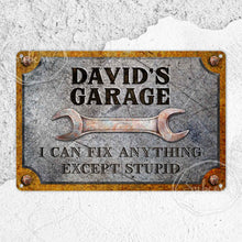 Garage Metal Sign, Workshop Sign, Fix It Shop, Man Cave, Custom Sign, Personalised Gifts