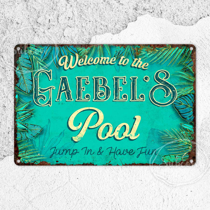 Welcome Sign, Pool Sign, Hot Tub Sign, Metal Sign, Rustic Home Decor, Personalised Gifts