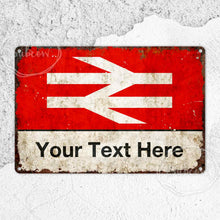 Railway Sign, Garage Metal Sign, Custom Sign, Personalised Gifts, Rustic Home Décor