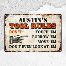 Rules Metal Sign, Garage Sign, Workshop Sign, Personalised Gifts, Rustic Home Décor