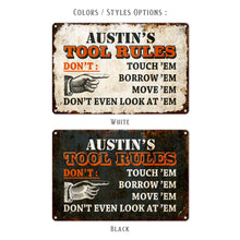 Rules Metal Sign, Garage Sign, Workshop Sign, Personalised Gifts, Rustic Home Décor
