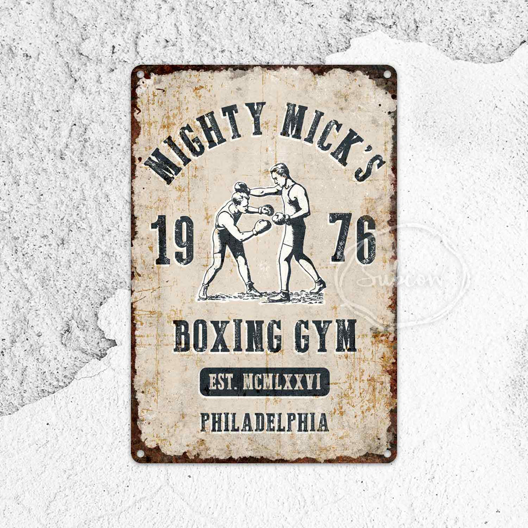 Gym Sign, Boxing Gym, Mick's Gym, Boxing, Fitness, Metal Sign, Retro Décor, Gifts