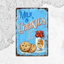 Kitchen Sign, Cafe Sign, Milk & Cookies, Home Sign, Metal Sign, Rustic Home Décor, Gifts
