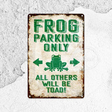Parking Only Metal Sign, Parking Signs, Frog, Garden Sign, Garage Sign, Funny Gifts, Rustic Home Décor