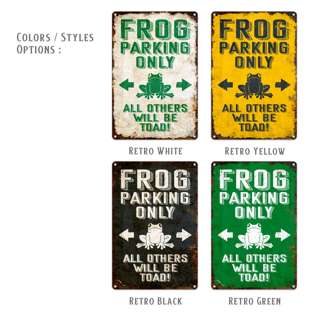 Parking Only Metal Sign, Parking Signs, Frog, Garden Sign, Garage Sign, Funny Gifts, Rustic Home Décor