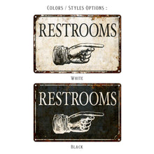Restroom Metal Sign, Washroom Signs, Bathroom Decor, Directional Signs, Gifts, Rustic Home Décor