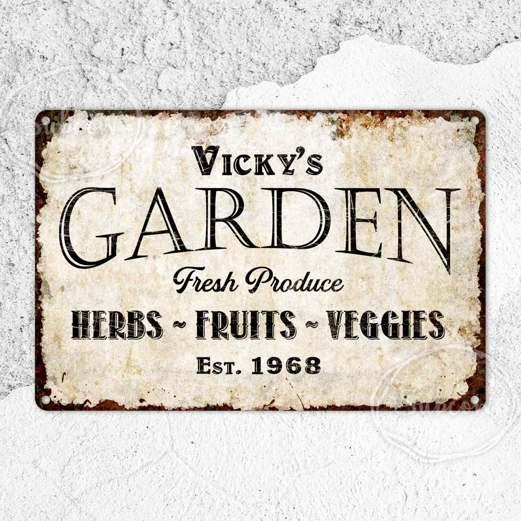 Garden Metal Sign, Farmhouse Decor, Yard Sign, Rustic Home Décor, Personalised Gifts