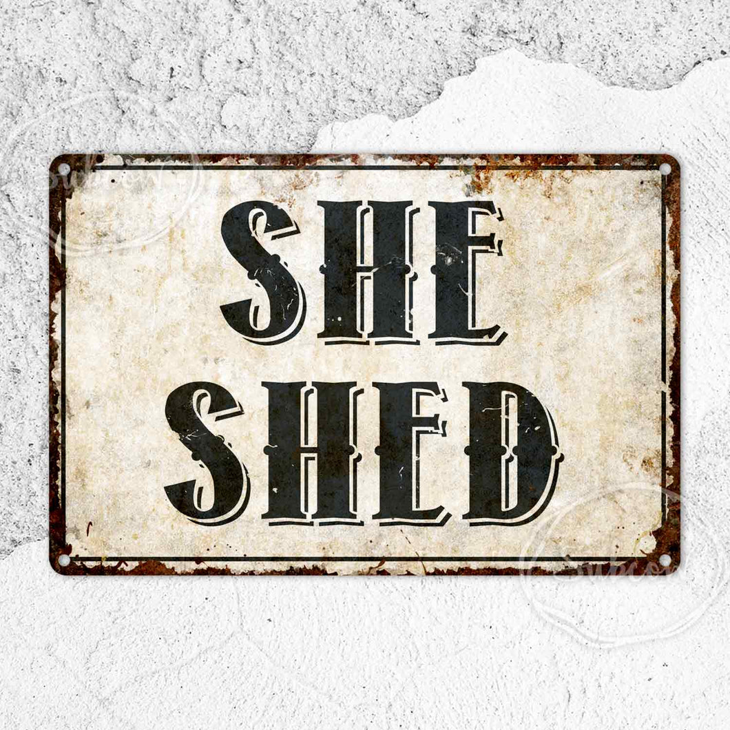She Shed Sign, Directional Metal Sign, Girls Room Decor, Gifts, Gifts for Her, Rustic Home Décor